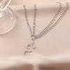 Retro metal necklace, pendant, chain for key bag , European style, simple and elegant design