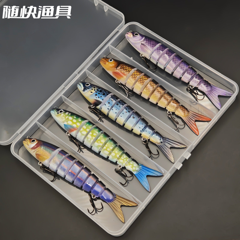 Cross-Border Factory Box Set Multi-Section Fish Lure 8-Section Sinking Lure Artificial Bait Hard Fishing Tackle Fishing Gear