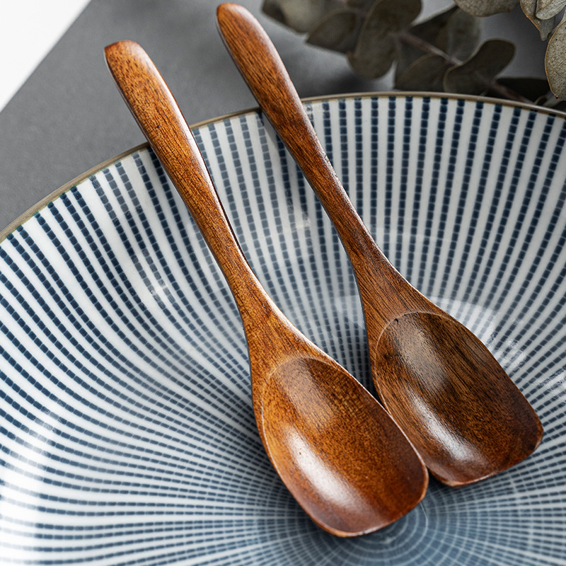 Mini cuchara de té mango corto de madera boca ancha medicina cuchara de excavación de madera de loto cuchara de helado cuchara de postre pequeña cuchara de condimento cuchara de madera pequeña