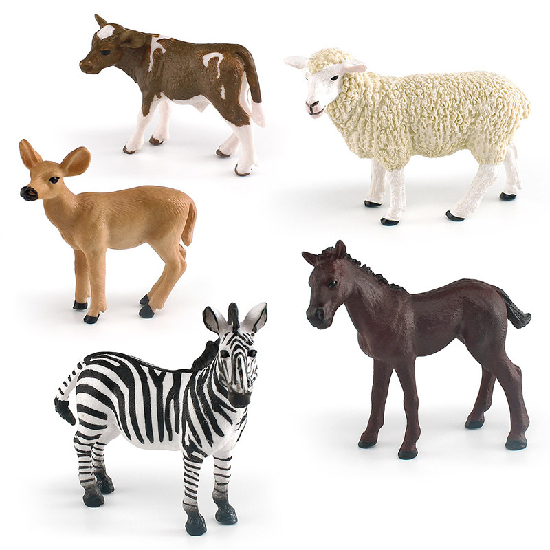 Modelo animal de simulación transfronteriza ciervo de cola blanca macho cebra vaca oveja árabe foal decoración de escritorio adornos
