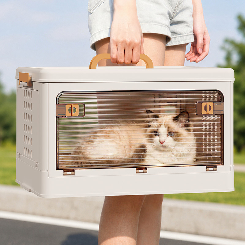 New Outdoor Portable Pet Carrier with Wheels, Convenient for Travel, Foldable Storage Box for Dogs and Cats