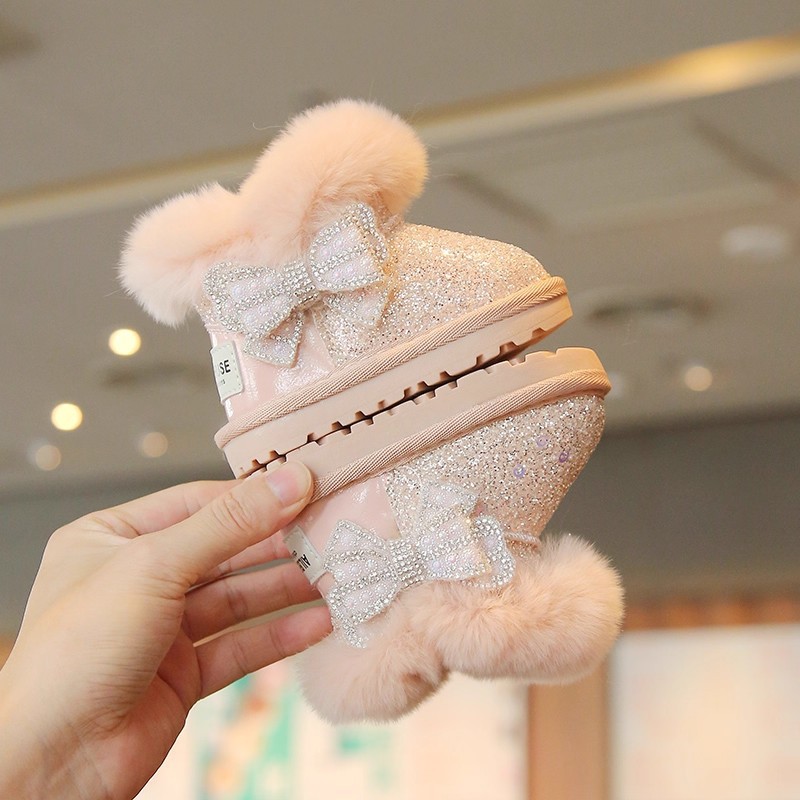 Insulated keep warm winter children's low boots girl's for early age