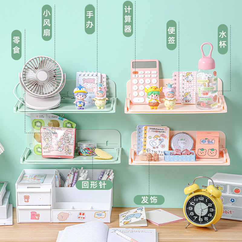 Estante de almacenamiento montado en la pared Estante de almacenamiento retráctil montado en la pared Almacenamiento de cabecera sin perforar Artacto Dormitorio Estante de papelería multifuncional