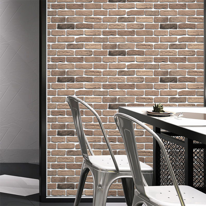 Wholesale Kitchen Bathroom Shower Wallpapers with Fake Brick Pattern for Renovation, Self-Adhesive, Waterproof, Mold-Resistant, Oil-Proof, Easy to Clean