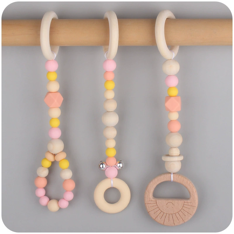 Детские товары животное бук дерево Зуб клей кулон набор из трех предметов детская погремушка для раннего развития игрушка украшения детской комнаты Аксессуары