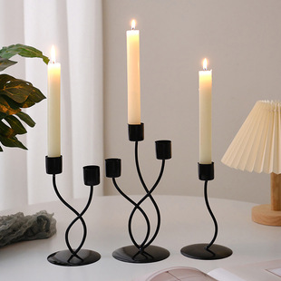 [Strictly Selected] Candlelight Dinner Decorations Home Romantic Dining Table Special Ornaments Living Room Iron Decoration Candlestick