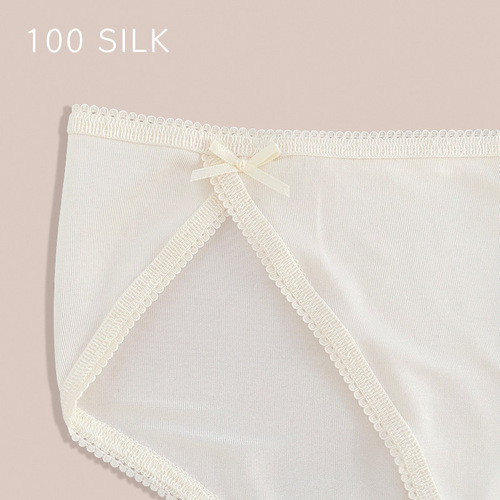 Cocoonie new girly style silk underwear for women cross-border adult 100 mulberry silk mid-waist women's briefs