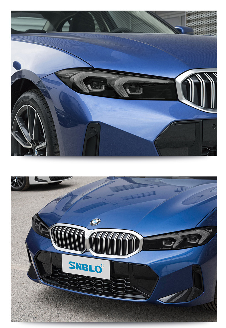 13-24 Models 3 Series I3 Blackened Headlight Film, 3 Series Headlight Transparent Protective Film, Scratch Repair, Anti-Scratch, Color-Changing Film