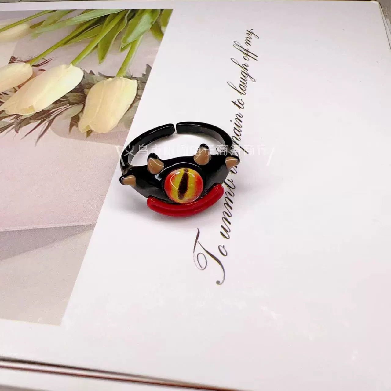 Cute cartoon one size ring, funny monster for elementary school students for beloved