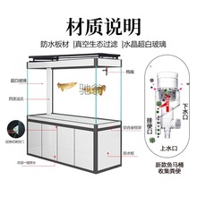 Hp 超白玻璃龙鱼缸 客厅大中型家用底滤鱼缸底柜屏风金鱼水族