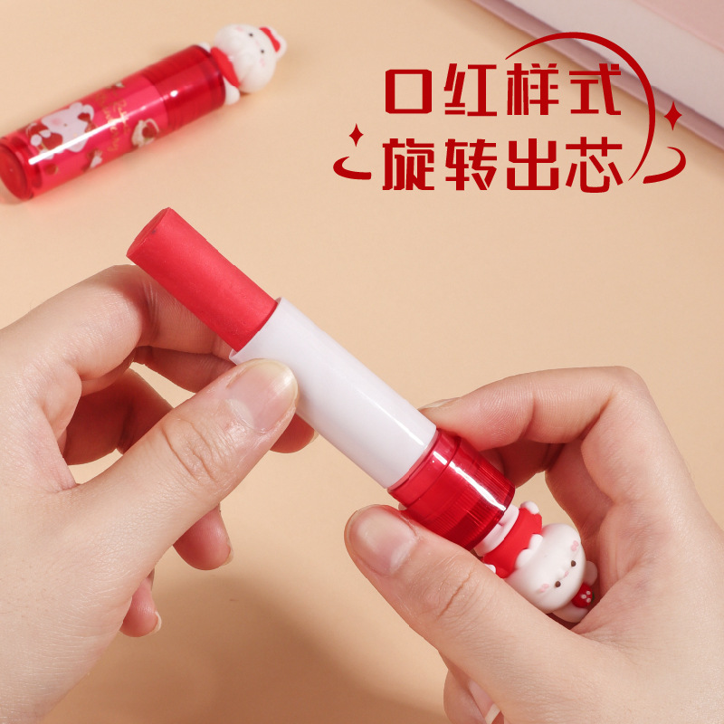 KUKI KOKI lápiz labial limpio para estudiantes de primaria encantador sin caspas, no tóxico, super limpio, papelería creativa como cuero