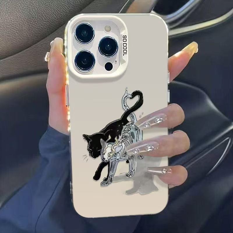 Nuevo compañero gato negro para iPhone 16 funda para teléfono móvil Apple 15promax/14/13pro/12 Europa y América 11