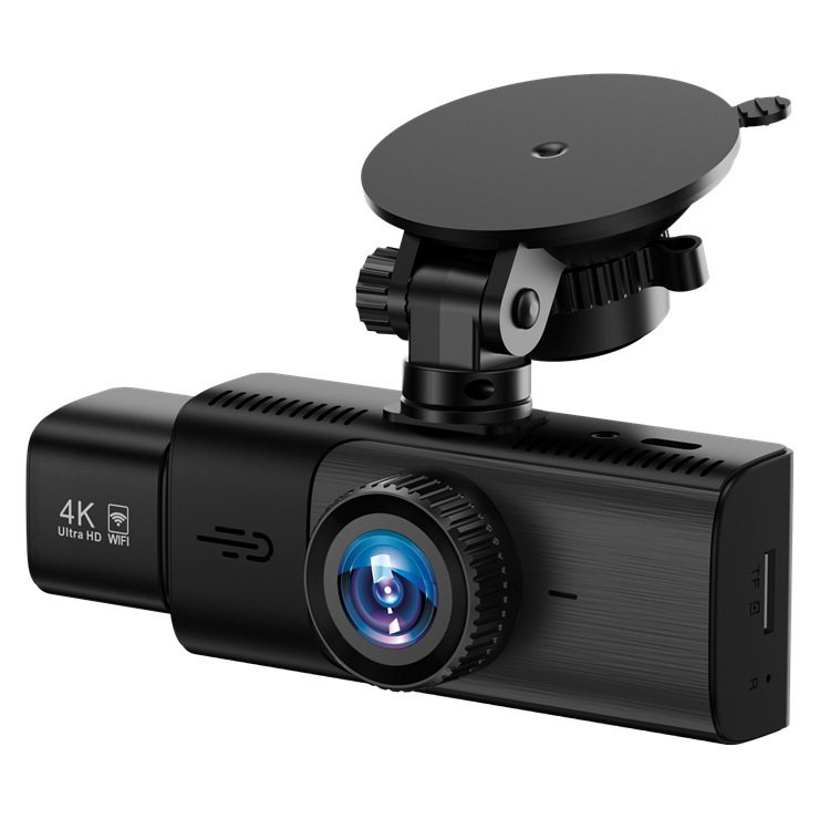 Cross-border 4K triple-camera dashcam with GPS tracking, wide-angle night vision, three-lens WIFI recorder, and reverse camera