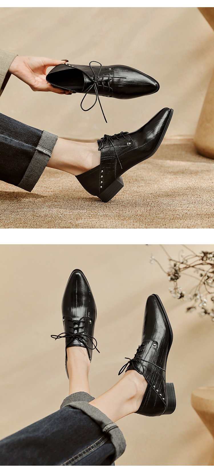 靴 Berwick 6 1/2 CHIKO Nefertari Square Toe Block Heels Oxfords Shoes