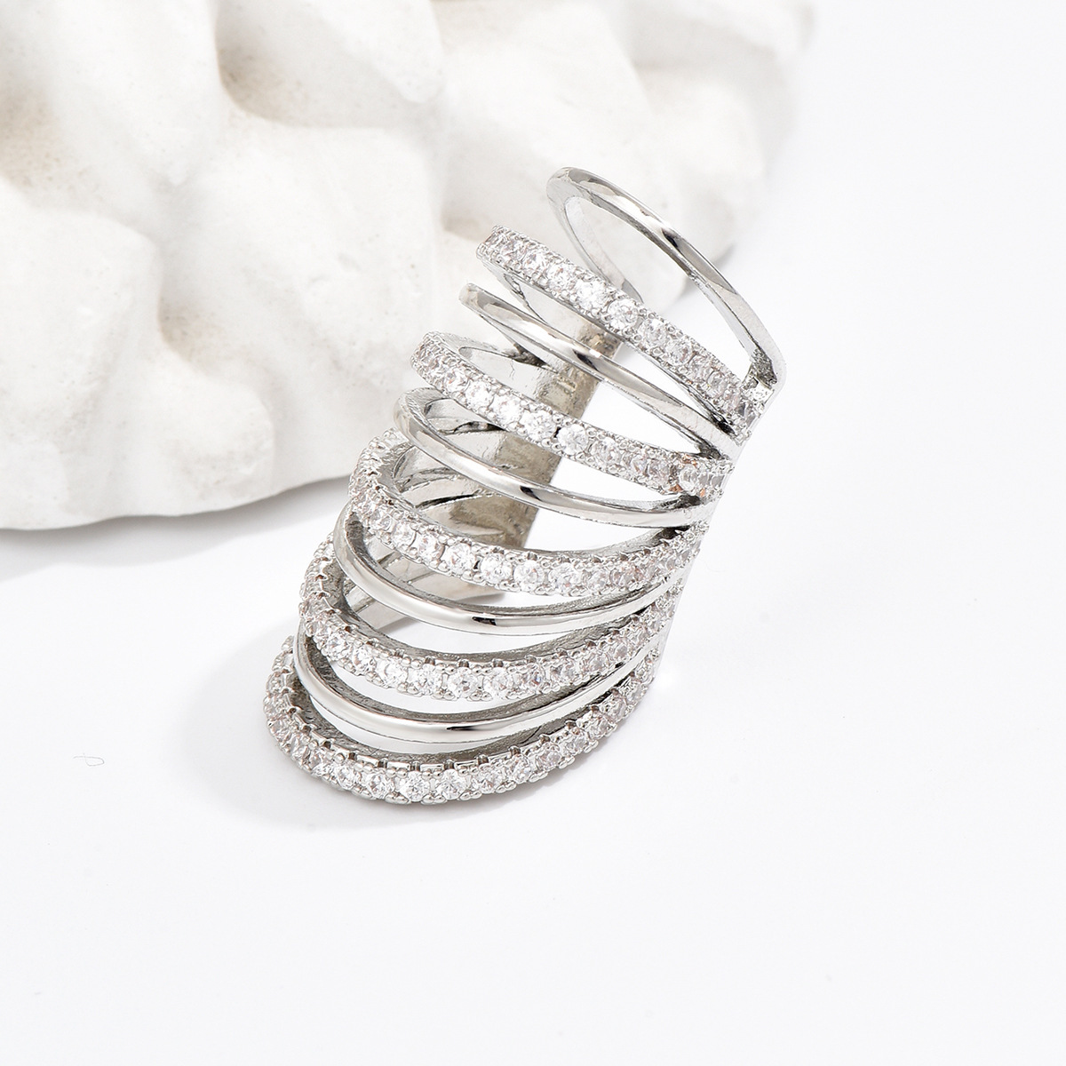 10g Weight Copper Ear Needle Material Zircon Inlay Material Ear Cuffs Classification 1 Piece Simple Style Classic Style U Shape Inlay Copper Zircon Ear Cuffs