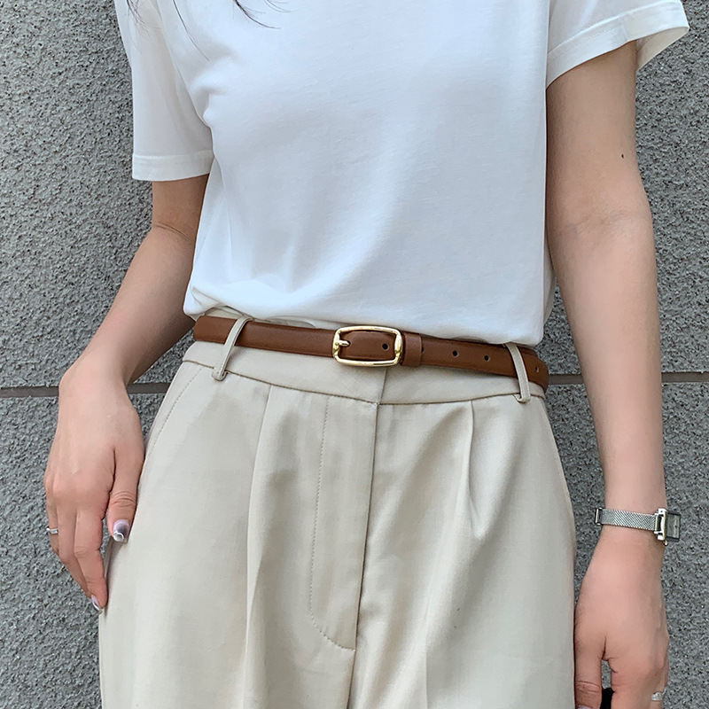 Nueva correa de las mujeres delgadas al por mayor moda simple Cercanías de estilo pantalones cinturón estilo coreano versátil pantalones casuales con mujeres