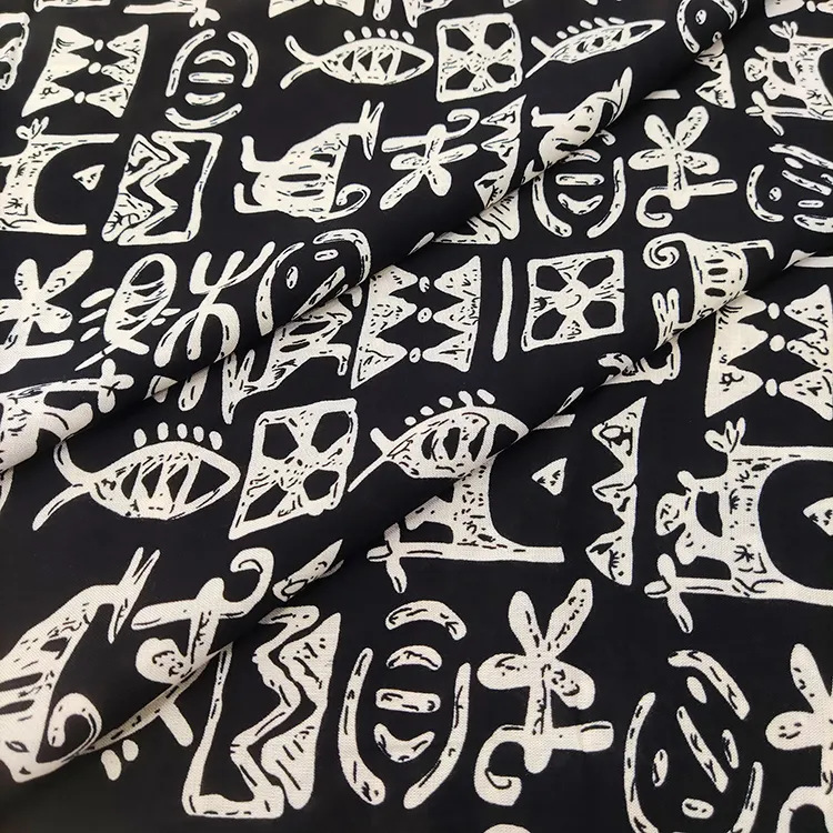 Impresión abstracta de alta calidad impresión suave de goma viscose tela de ropa de rayon