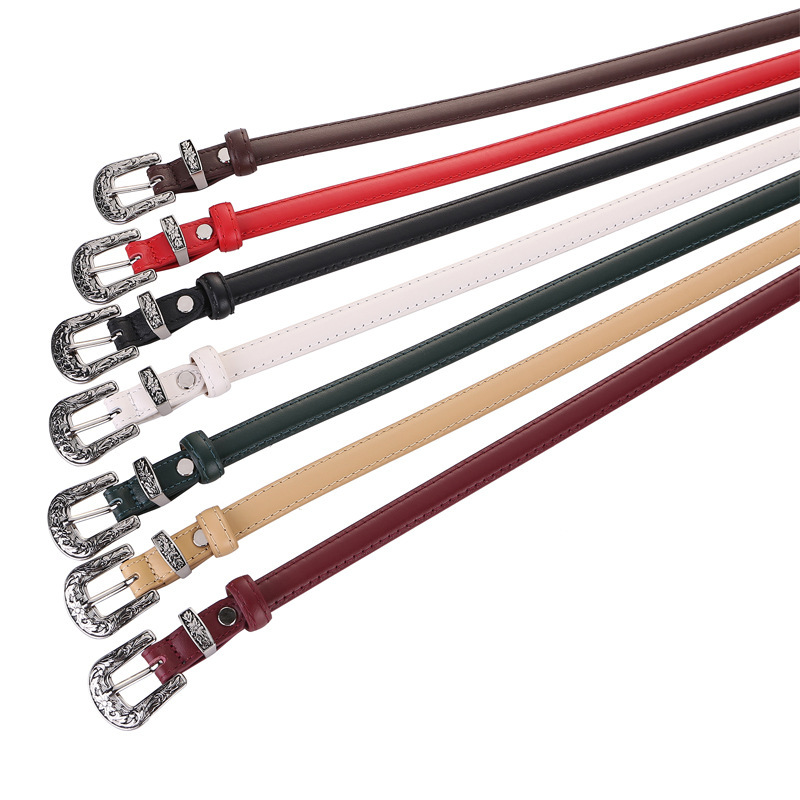 女款小皮带装饰细腰带配连衣裙简约百搭牛仔裤带2023新款黑色代发