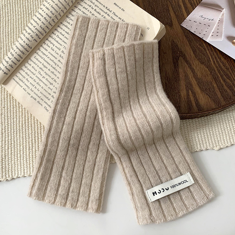 Guantes de lana de punto de invierno nuevo estilo coreano grueso caliente anticongelante manguera de color sólido guantes de medio dedo de moda universal