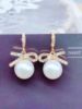 Advanced earrings with bow from pearl, internet celebrity, high-quality style, 2021 years