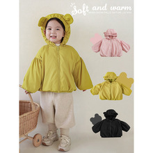 丘哆萌女童卡通连帽棉衣儿童装冬季新款简约保暖棉服宝宝棉袄外套