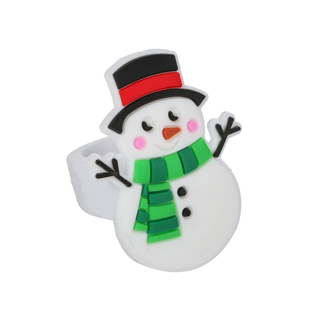 Cartoon Style Santa Claus PVC Epoxy Kidu0027S Rings 1 Piece