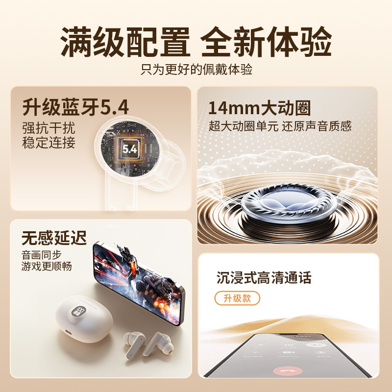 オリジナル純正 Bluetooth ヘッドセット ワイヤレス インイヤー 高品質 ノイズリダクション スポーツ ランニング 超長バッテリー寿命 2025 新モデル|undefined
