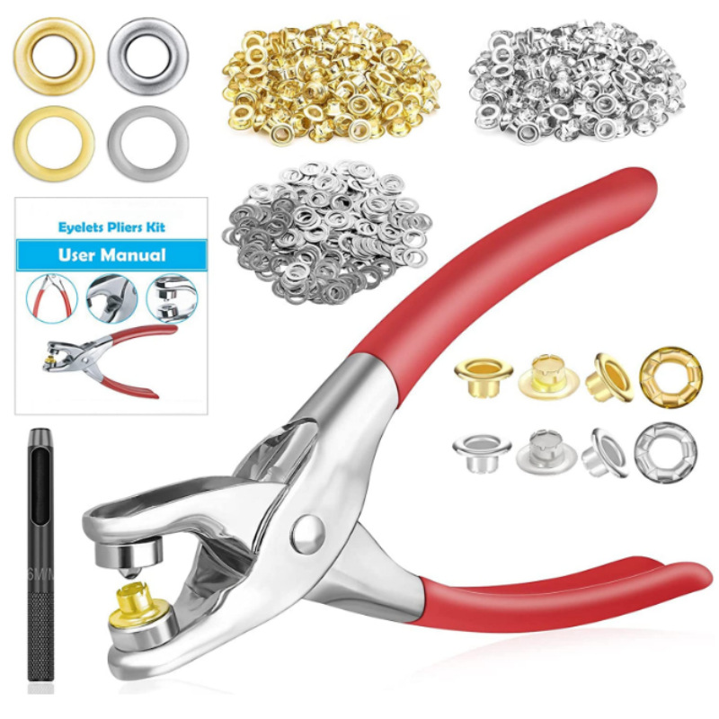 6mm diámetro interior 2 colores 400 sets con herramientas de instalación de metal callos ronda de floración de gas ojo hebilla Ojo de vapor de suministro transfronterizo