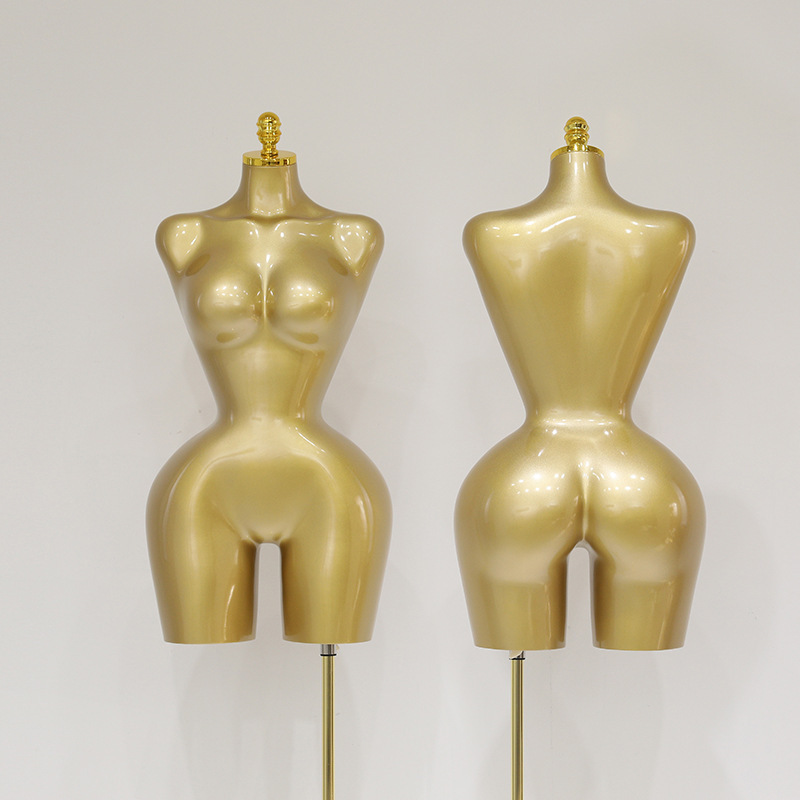 Bbl Mannequin Plus-Size Model Dummy Display Stand European and American Mannequin Clothing Store Gold Full-Body Female Mannequin