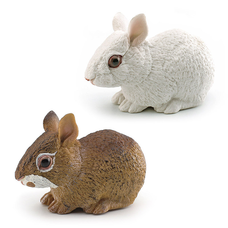 Simulación transfronteriza modelo de conejo mascota para niños cognitiva Lop conejo jugando conejo comiendo hierba adornos decorativos de animales