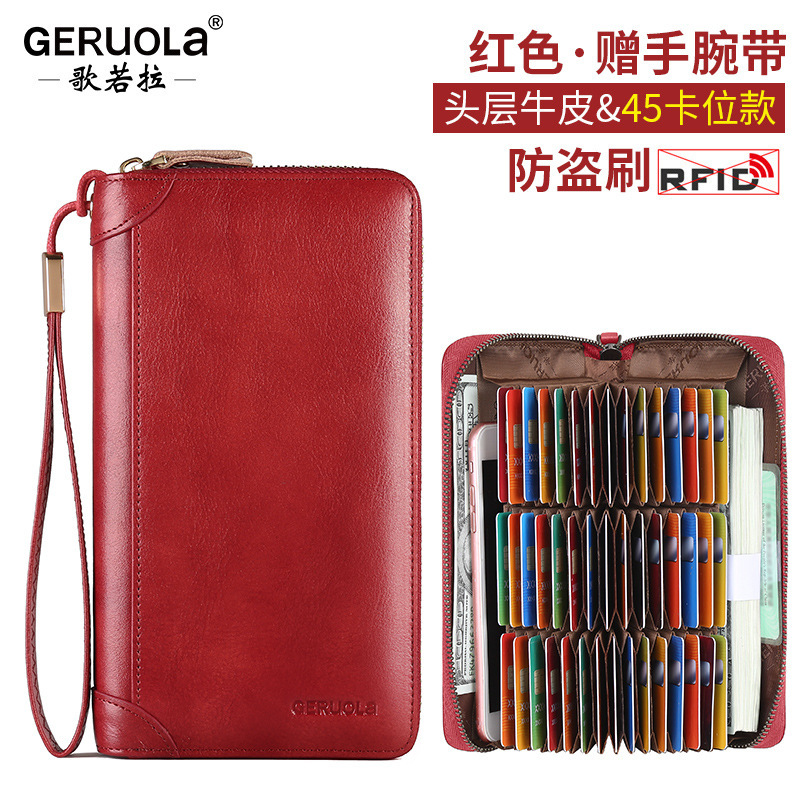 Cartera larga para hombres 2025 nuevo bolso de cuero para teléfono móvil con clip largo billetera con cremallera billetera de comercio exterior con múltiples tarjetas