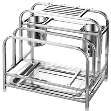 304不锈钢刀架厨房多功能置物架一体收纳用品刀具筷笼菜板砧板架