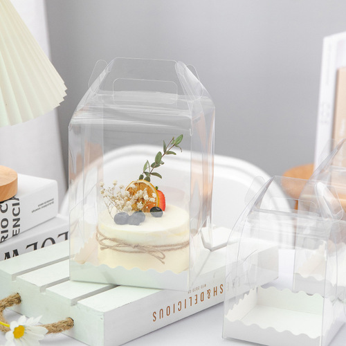 3-inch, 4-inch, 5-inch, 6-inch birthday transparent cake box portable 4-inch, 5-inch, 6-inch pop-up cake packaging box with heightening