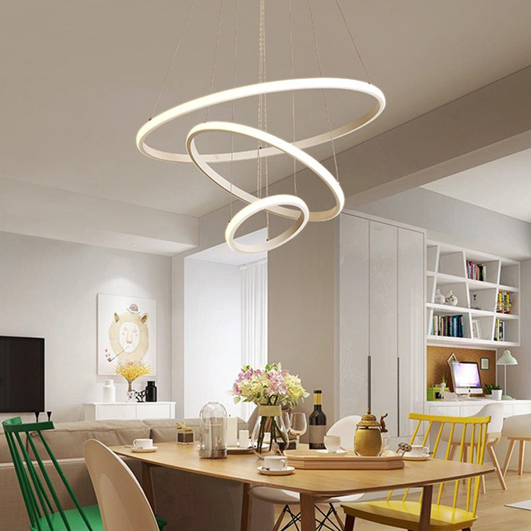 Protección de los ojos espectro completo comedor araña simple moderno arte nórdico bar comedor Mesa minimalista anillo redondo L lámpara