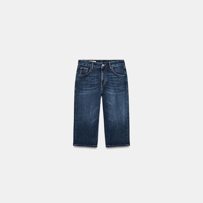 Za European and American Style Women's New Fashion In-Stock Denim Mid-Waist Casual Capri Jeans 6855001