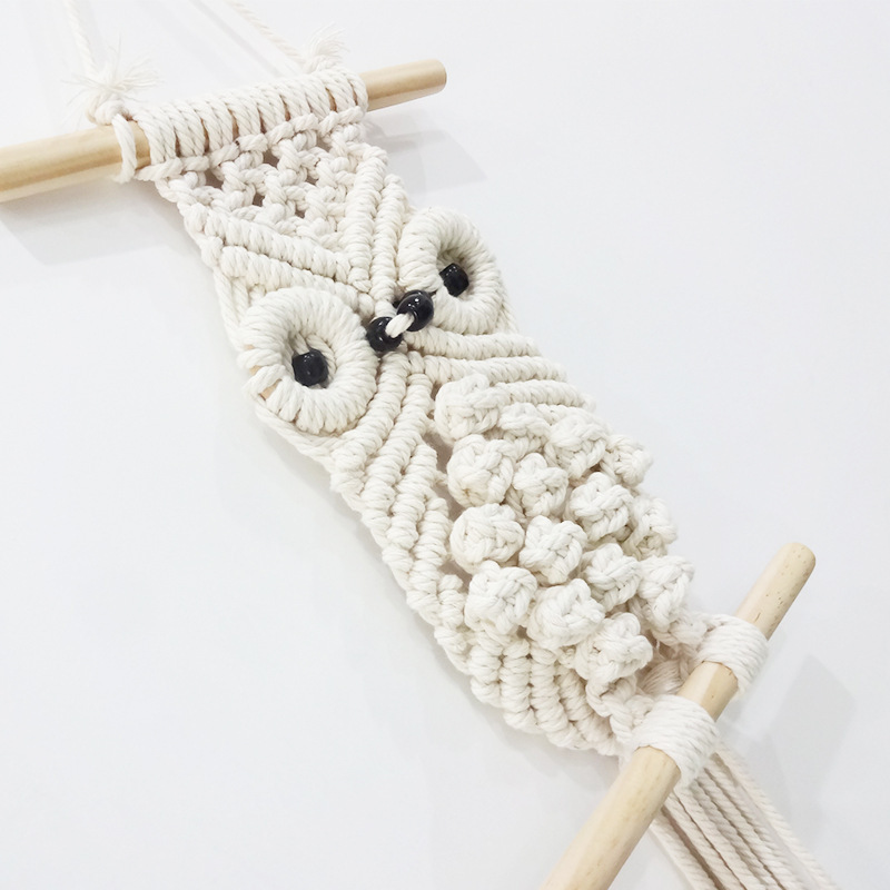 居家装饰猫头鹰挂件挂毯DIY壁挂毯艺术装饰编织波西米亚装饰壁挂