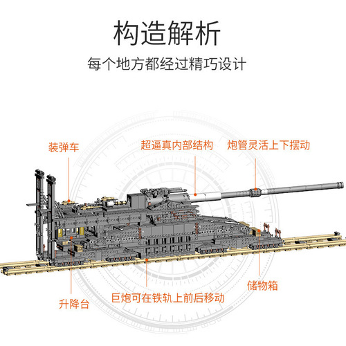 Intelligent Block Military Machine Model Tank Railway DIY Assembly Toy for Boys