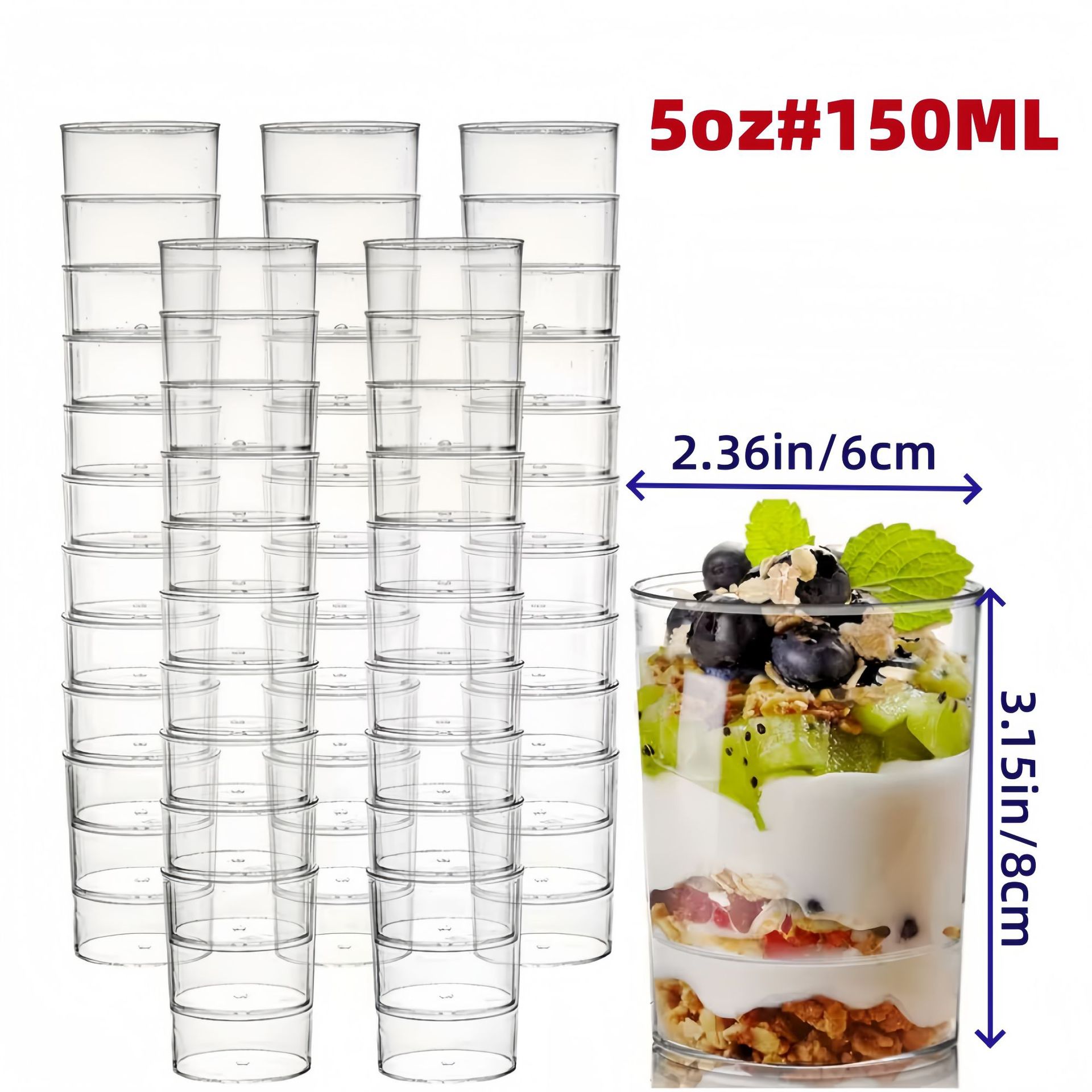 Vaso Desechable de Plástico para Mousse de Plástico PS Desechable para Postres y Repostería image 66