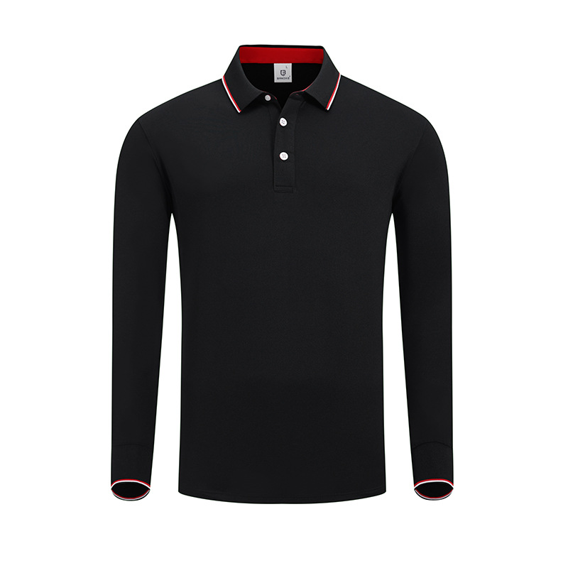 Camiseta de polo de color casual camiseta de hombre camiseta de collar camiseta de algodón de invierno camiseta de polo de manga larga ropa de trabajo personalizada bordada