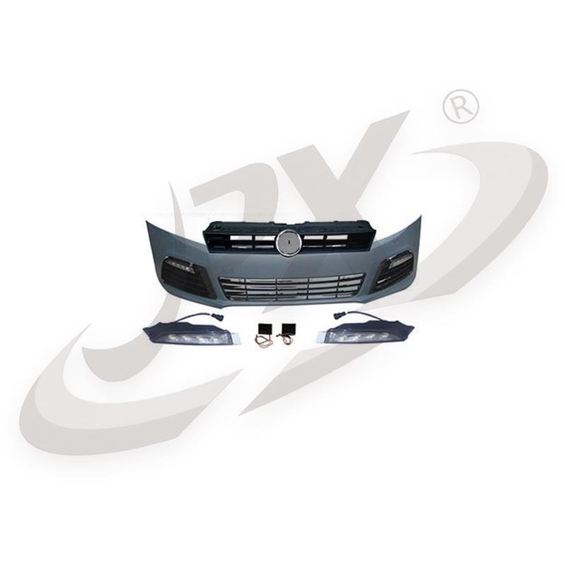 Suitable for 11-17 Volkswagen POLO modified R front bumper with daytime running lights, front grille, front lip, and front bumper