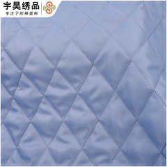 现货里布210T涤塔夫绗缝绗棉裥棉棉服箱包5*7.5格子内衬夹棉里料