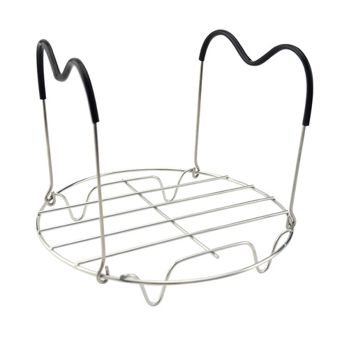 Food supplement box stainless steel with silicone handle steamer rack butterfly basket suitable for pressure cooker iron pot steamer rack steamer