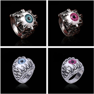 Amazon Supply European and American Retro Devil's Eye Alloy Ring Evil Eye Ring Trendyy Punk Jewelry