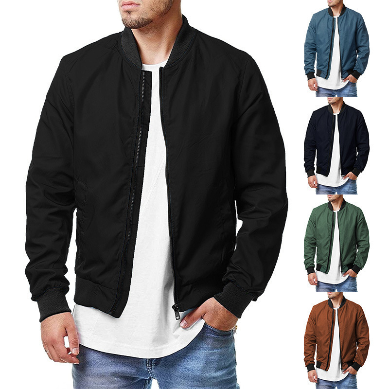 Casual Trendy Large Size Men's Zipper Men's Outwear 5XL European and American New Men's Bomber Jacket Spring & Fall Cross-border