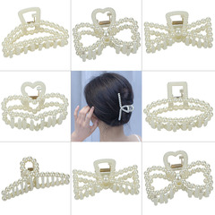 Hair clip for women, 8cm medium-sized pearls, claw clip at the back of the head, side clip, popular Instagram style, shark hair clip, Japanese hair clip style
