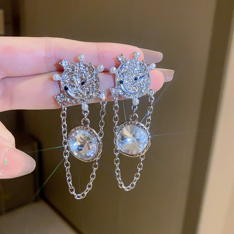Flower Pattern Women's Gender 1 Pair Simple Style Flower Inlay Alloy Zircon Drop Earrings