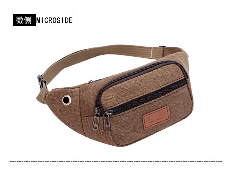 Mobile Phone Body Bag Men's Canvas Sports Outdoor Wear-resistant Practical Waist Bag Women's Casual Running Small Waist Bag Crossbody