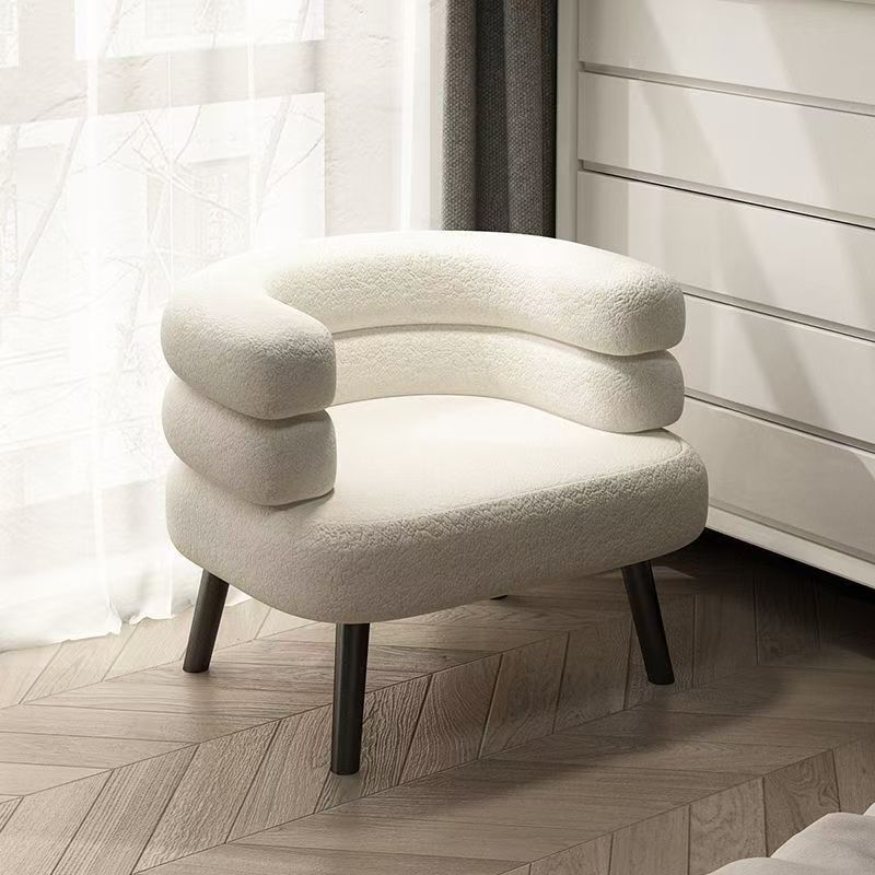 Red Red cordero sofá silla sala de estar dormitorio armario silla de maquillaje ocio silla de tocador