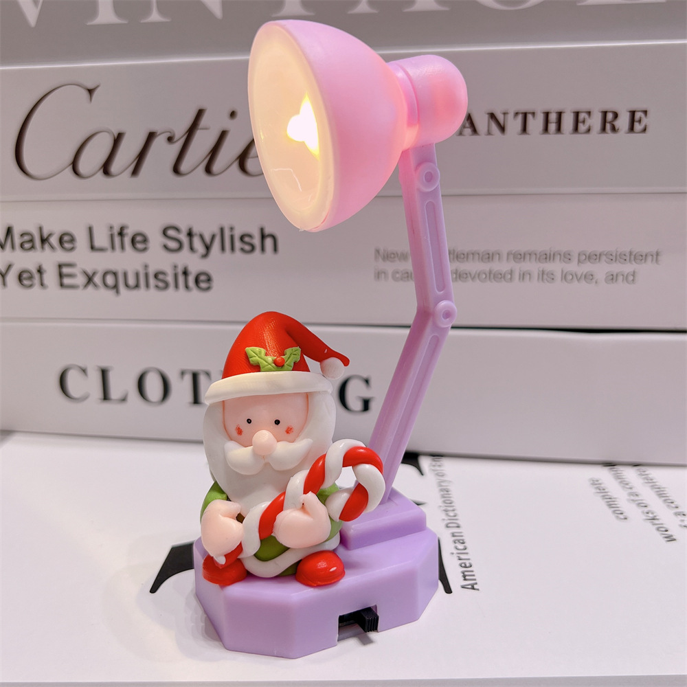 폴리머 클레이 노인 로봇 팔 램프 보라색