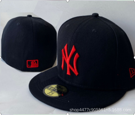 Sombreras de béisbol totalmente cerradas para hombres no ajustables, sombreros de baile callejero totalmente cerrados, sombreros de borde plano, sombreros de tamaño americano